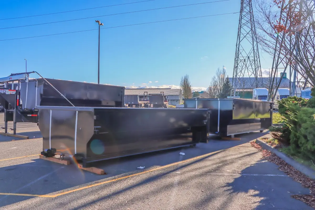 Roll-off dumpster ready for waste disposal at job site for Construction Dumpster Rental in Riverton